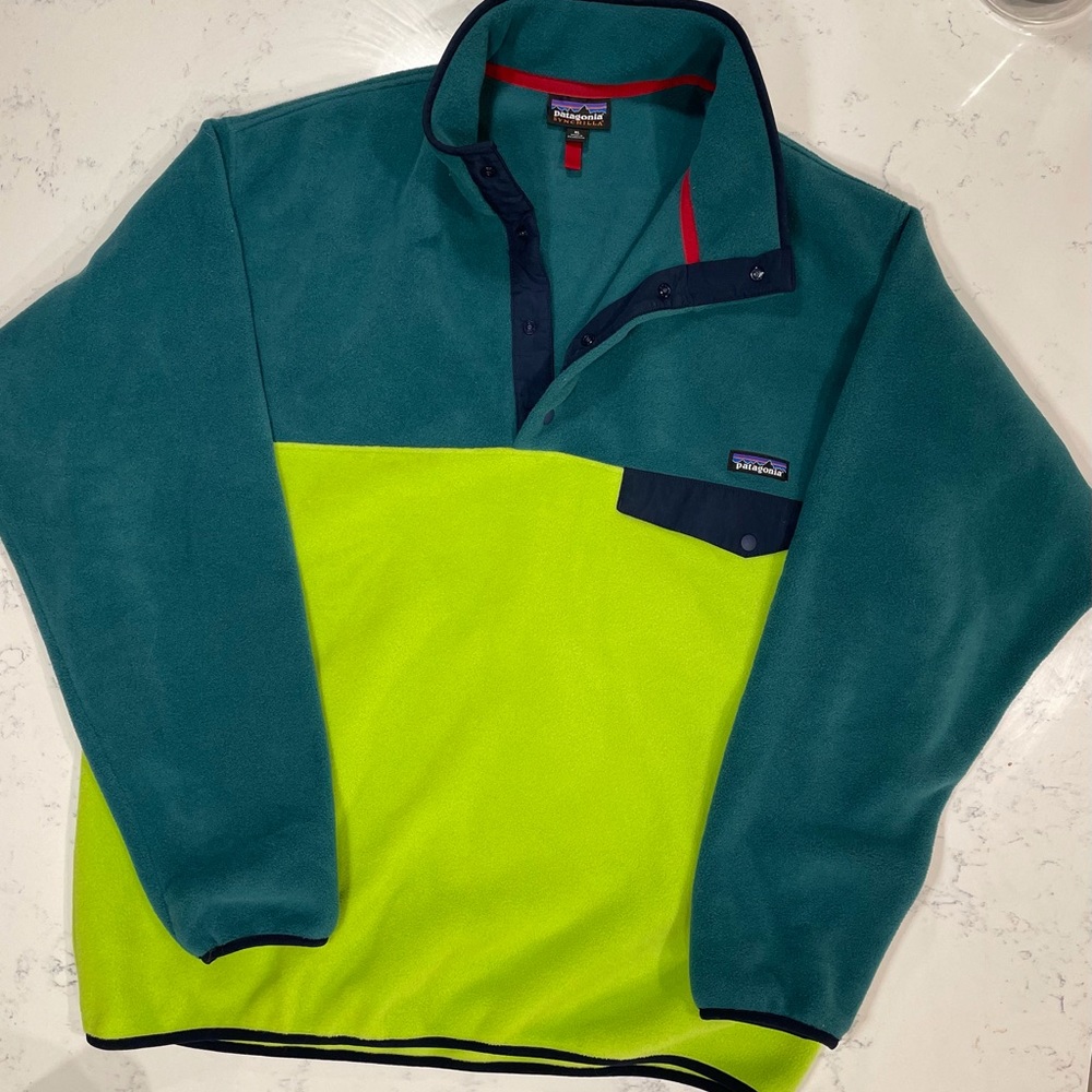 Patagonia Synchilla Snap-T Pullover Neon Green XL